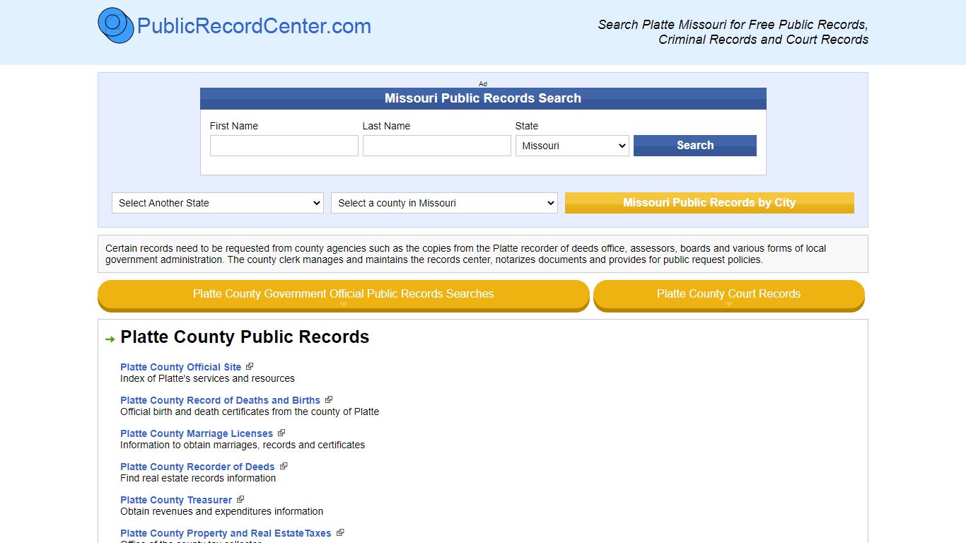 Platte County Missouri Free Public Records - Court Records ...
